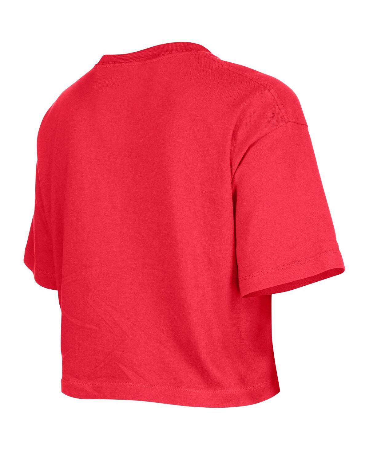 NEW ERA WOMEN'S NEW ERA RED CHICAGO BULLS CROPPED T-SHIRT 