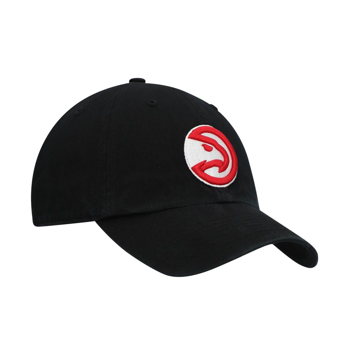 Мужская кепка '47 Brand Black Atlanta Hawks Team Clean Up Adjustable Hat — фото 3