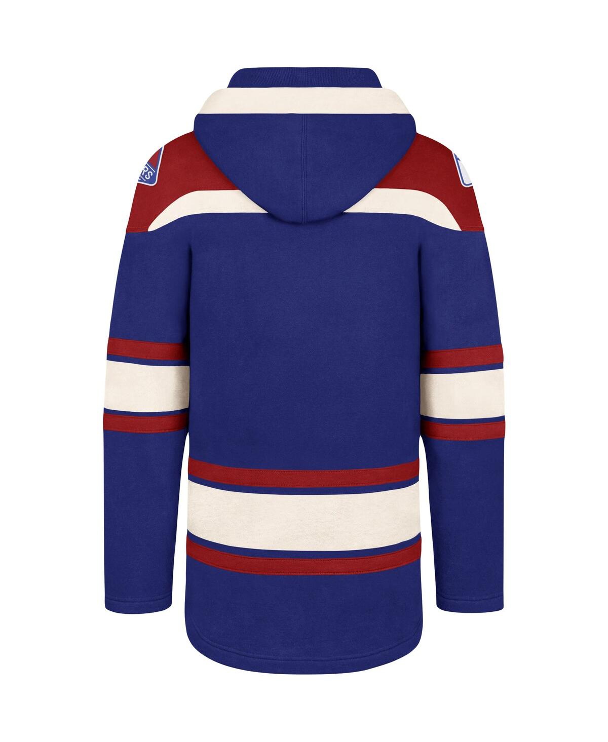 47 Brand Men's ' Mika Zibanejad Blue New York Rangers Player Name And Number Lacer Pullover Hoodie In Blue