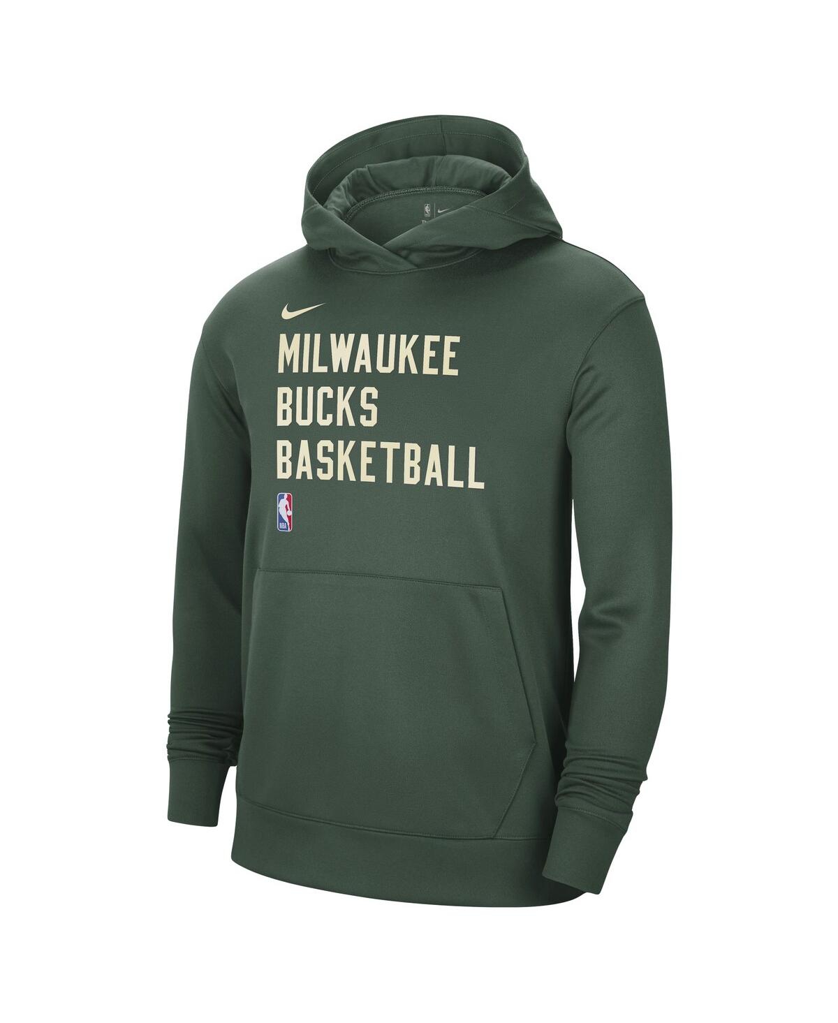 Nike Unisex  Hunter Green Milwaukee Bucks 2023/24 Performance Spotlight On-court Practice Pullover Ho In Hunter Green