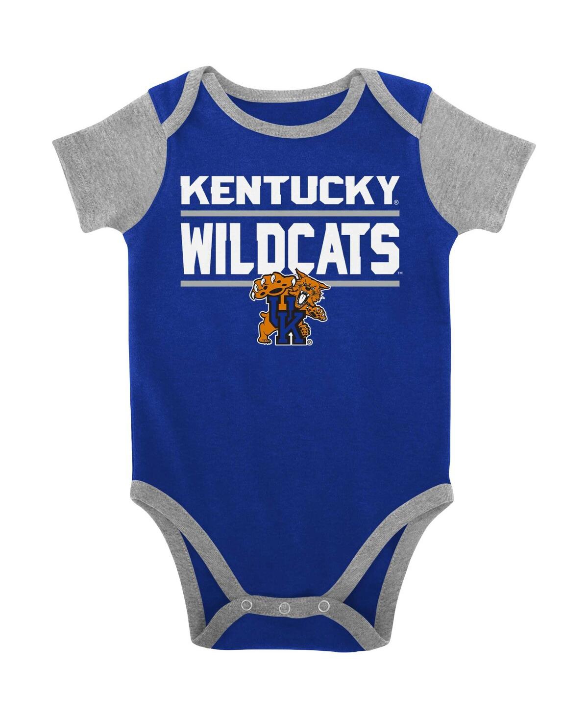 Shop Outerstuff Baby Boys And Girls Royal Kentucky Wildcats Home Field Advantage Three-piece Bodysuit, Bib And Booti