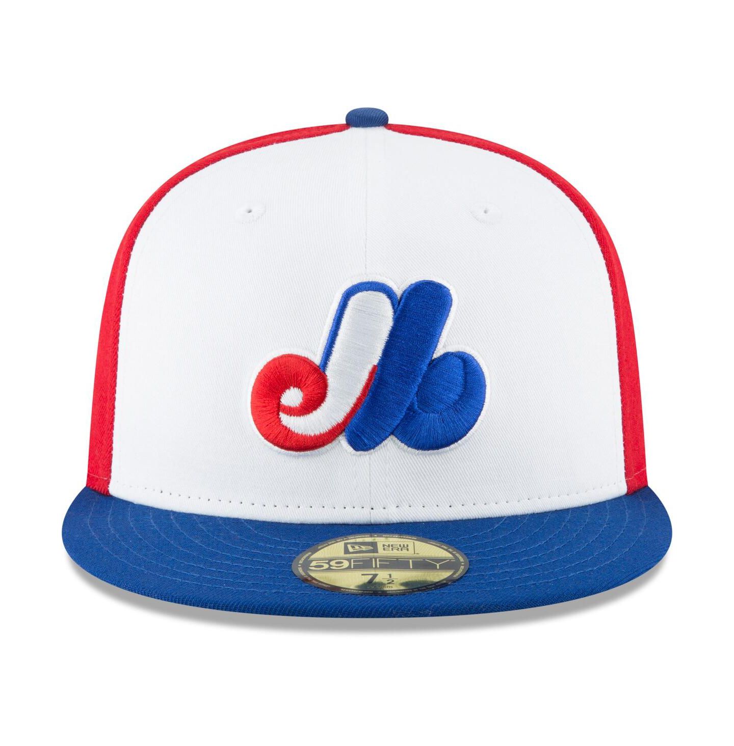 Мужская кепка New Era White Montreal Expos Cooperstown Collection Wool 59FIFTY Fitted Hat — фото 4