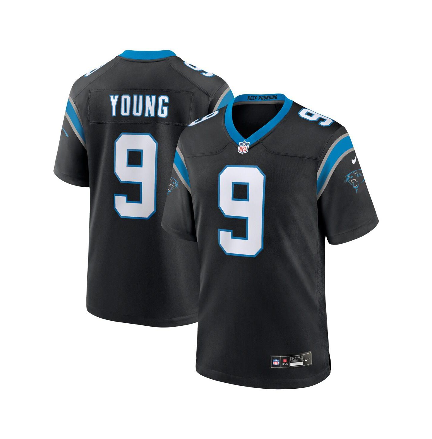 Мужской топ Nike Bryce Young Carolina Panthers Team Game Jersey, цвет: Чёрный — фото 1