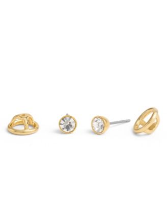 Faux Stone Convertible Halo Stone Stud Earrings