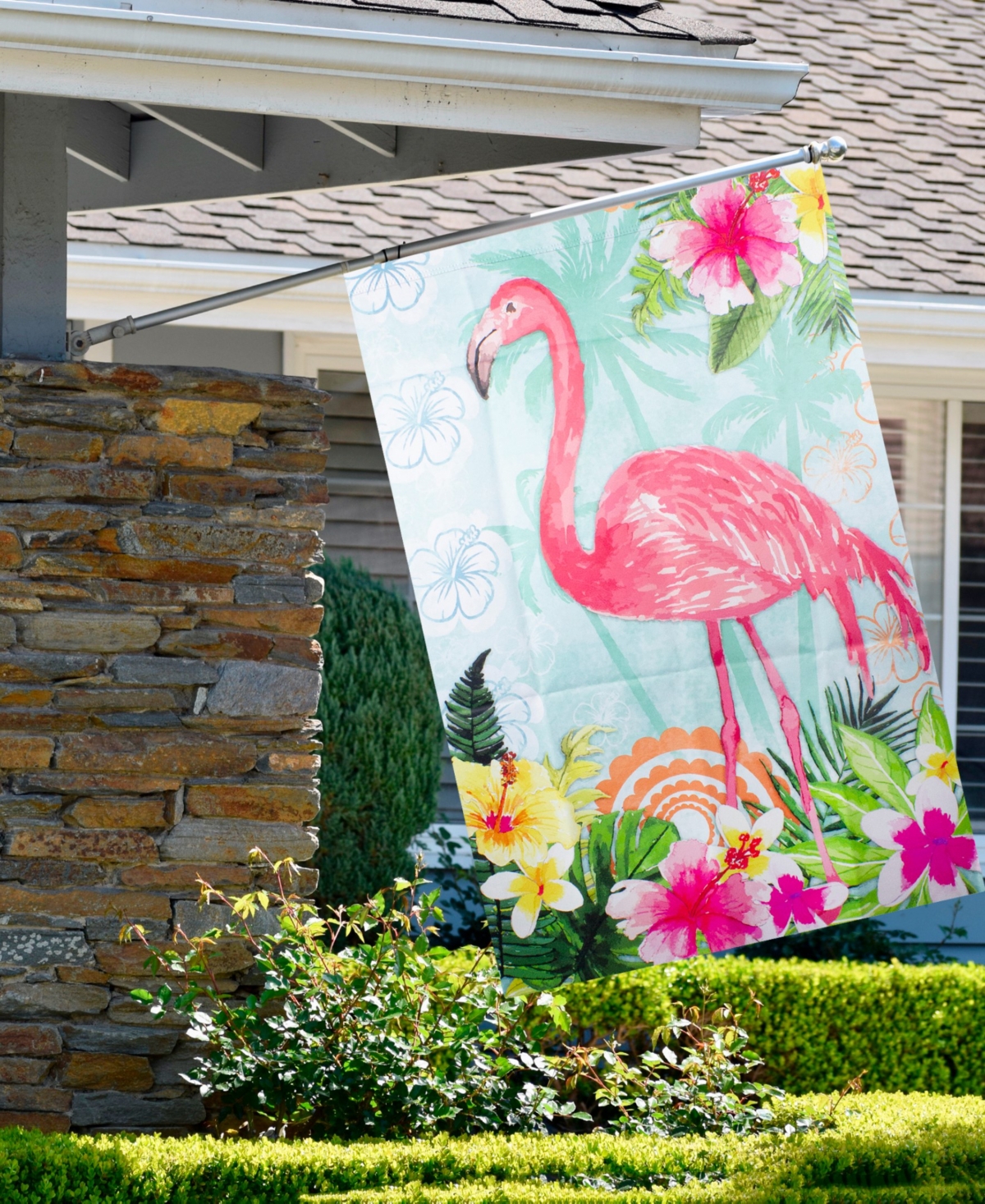 Northlight Tropical Flamingo Spring Outdoor House Flag 28" x 40"