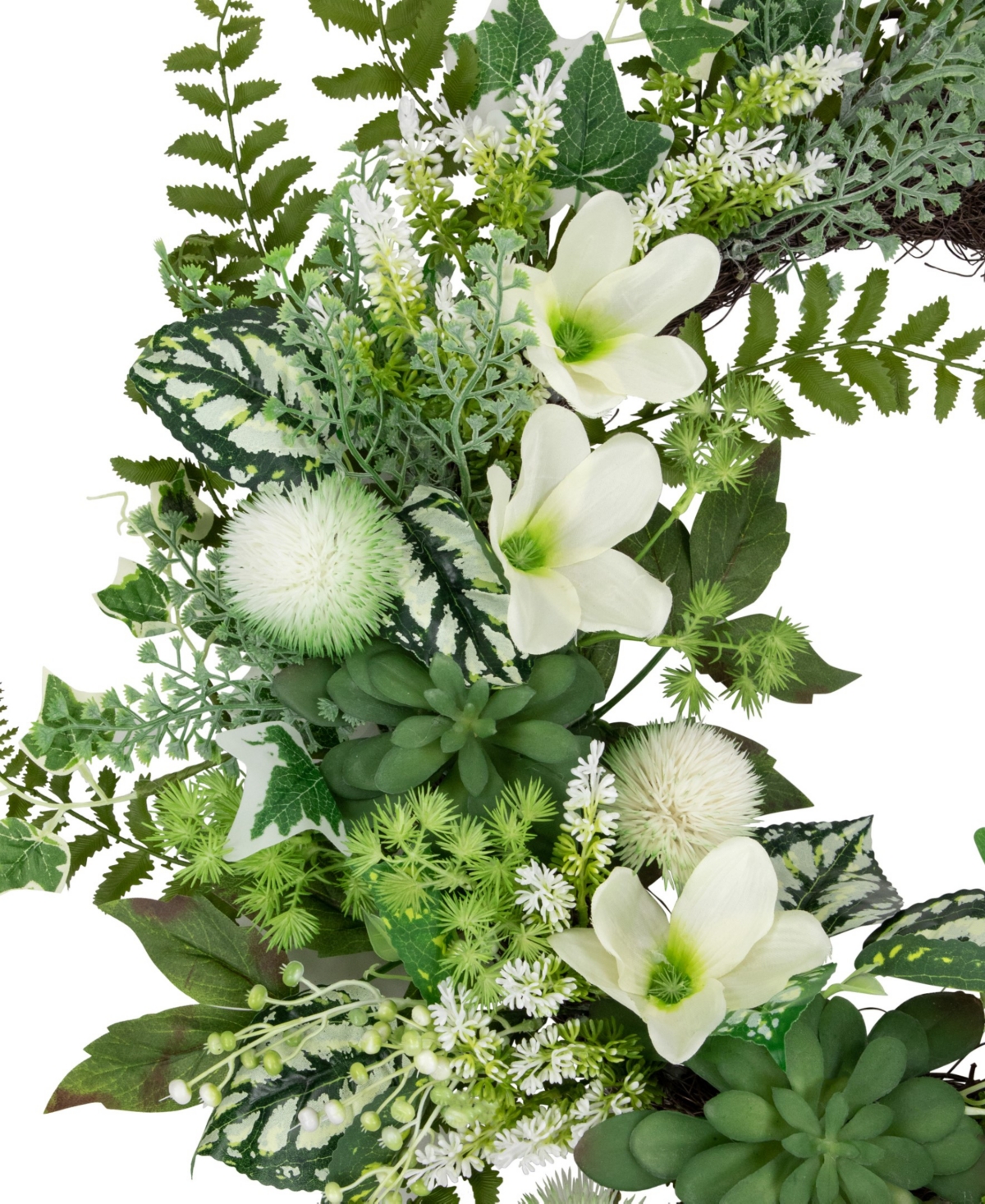 Northlight Hellebores And Ivy Artificial Spring Floral Wreath, 24" In Green