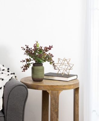 10" Two-Toned Spring Eucalyptus Leaves Artificial Plant in Ceramic Pot