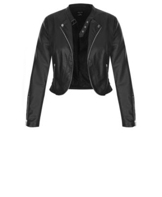 Plus Size Cropped Biker Jacket