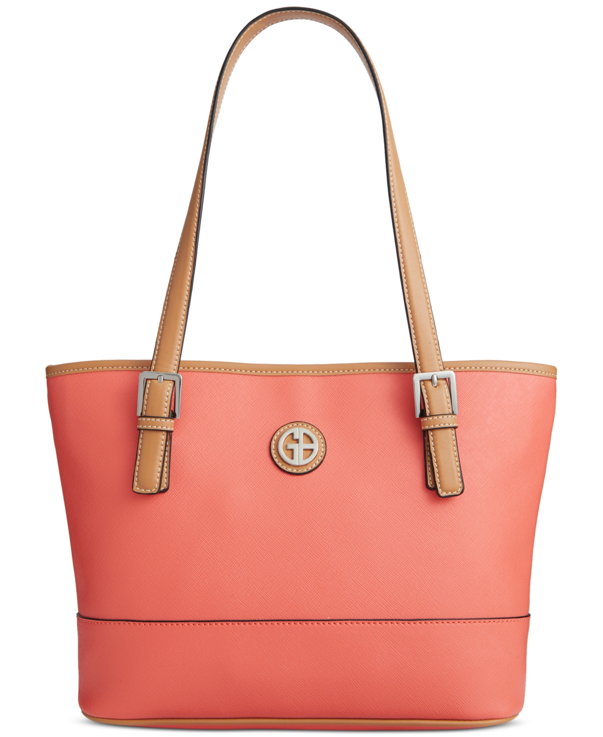 Giani Bernini Saffiano Tote Created for Macy s Coral Quartz Smart Closet