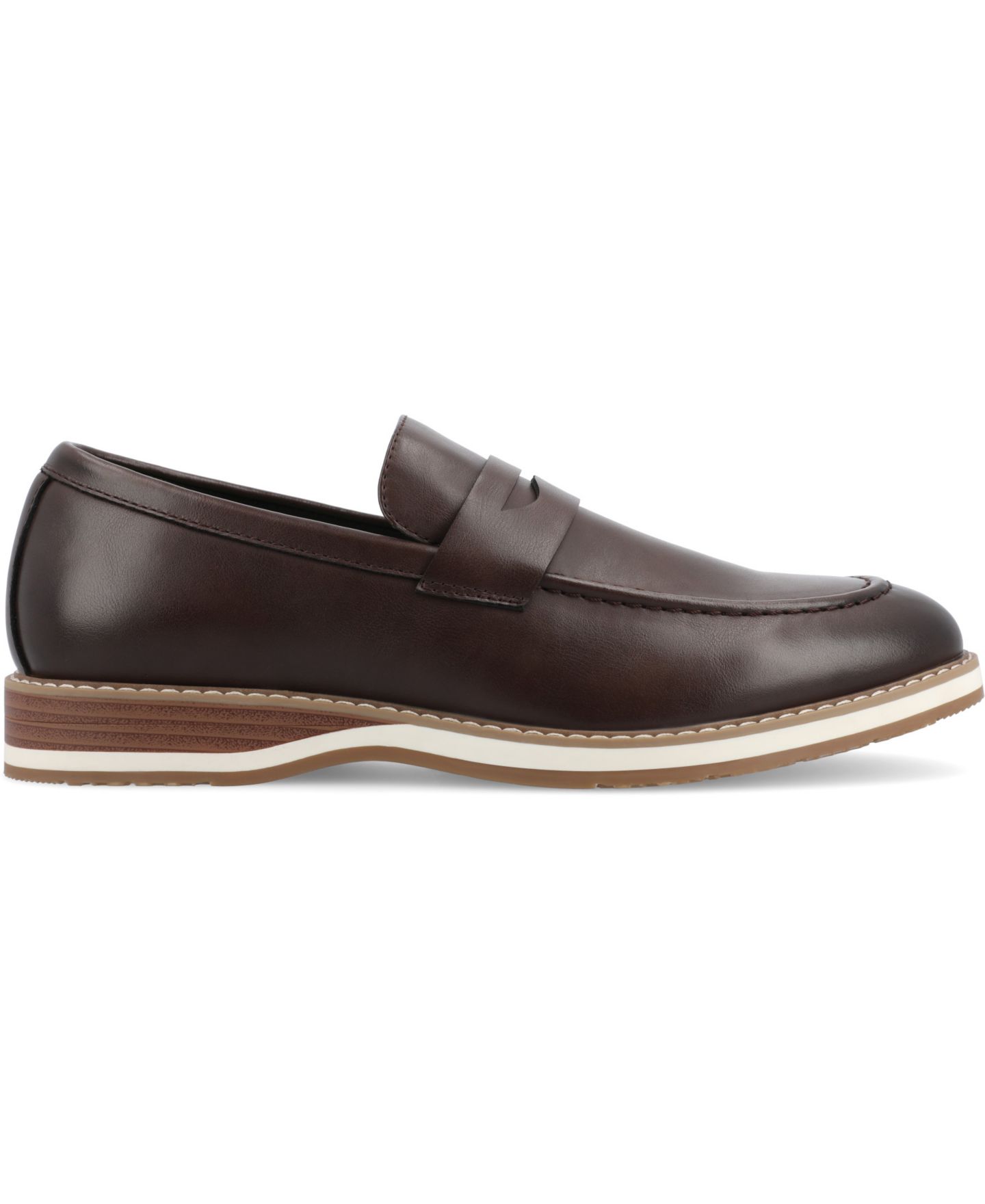 Мужские туфли Vance Co. Kahlil Tru Comfort Foam Slip-On Penny, цвет: Коричневый — фото 2