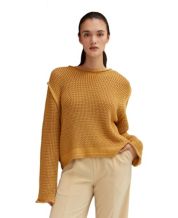 Lucky Brand Cotton Crochet Patch Yoke Pullover Sweater - Macy's