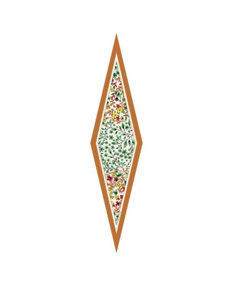 Женский шарф Jessie Zhao New York Silk Diamond Scarf Of Afternoon Garden, цвет: Зелёный / Жёлтый