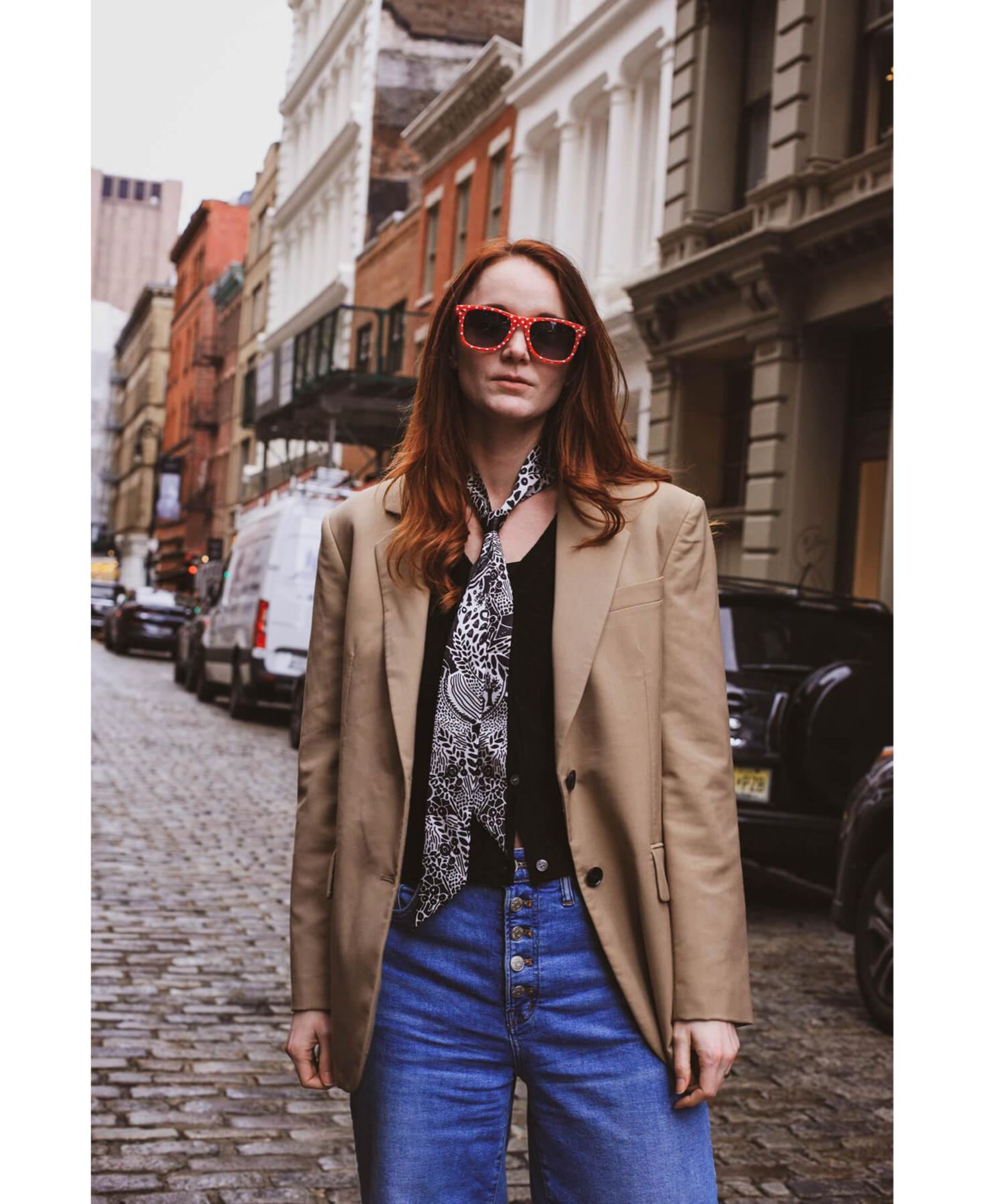 Женский шарф Jessie Zhao New York Silk Skinny Scarf Of Black Garden, цвет: Чёрный / Белый — фото 3