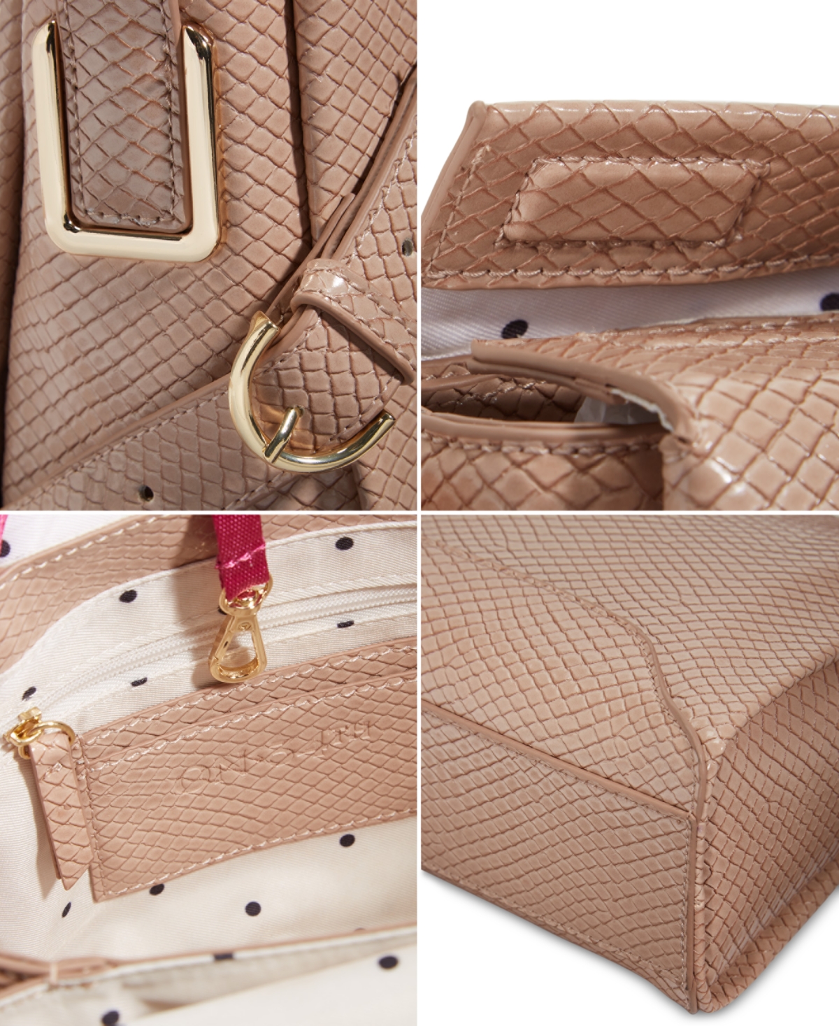 Shop On 34th Leslii Embossed Crossbody Bag, Created For Macy's In Chai Snake