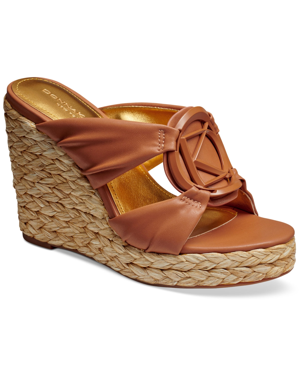 Donna Karan Yanelli Espadrille Wedge Sandals In Tan