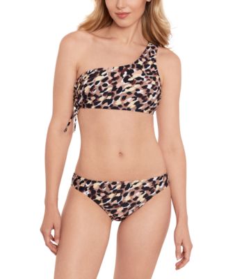 Shop Salt + Cove Salt Cove Womens Animal Print One Shoulder Bikini Top Hipster Bottoms Created For Macys In Neutral Multi