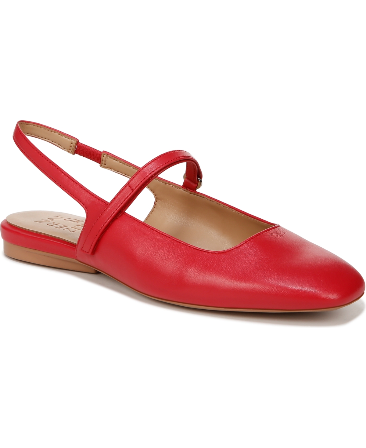 Naturalizer Connie Slingback Flats In Crantini Red Leather