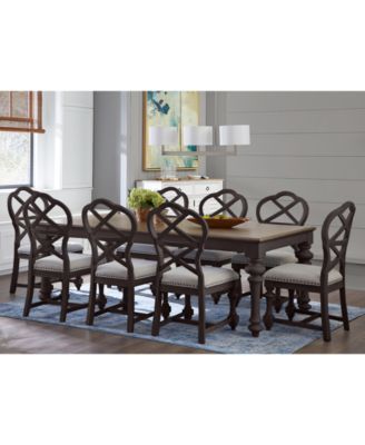 Mandeville 9 Pc. Dining Set (Rectangular Table & 8 X-Back Chairs)