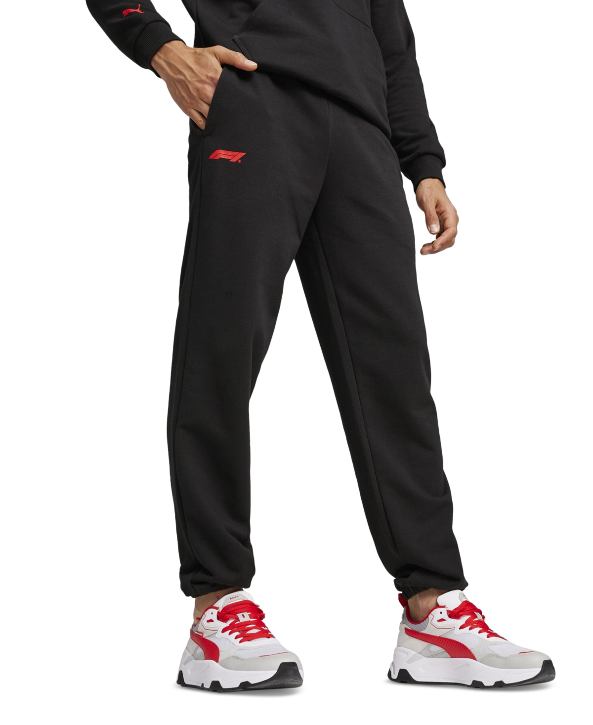 Men's Ess F1 Regular-Fit Logo-Print Sweatpants - Puma Black