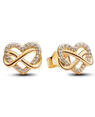 アクセサリー Sparkling Infinity Heart Stud Earrings Pandora Sparkling Infinity Heart Stud Earrings - Macy's