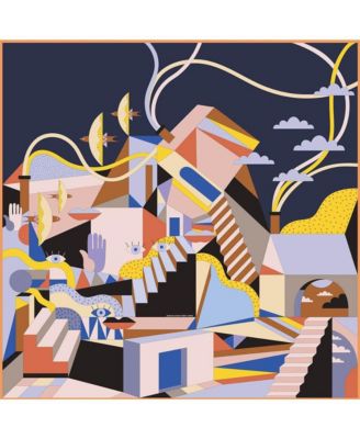 Double Sided Silk Scarf Of Dreamlike