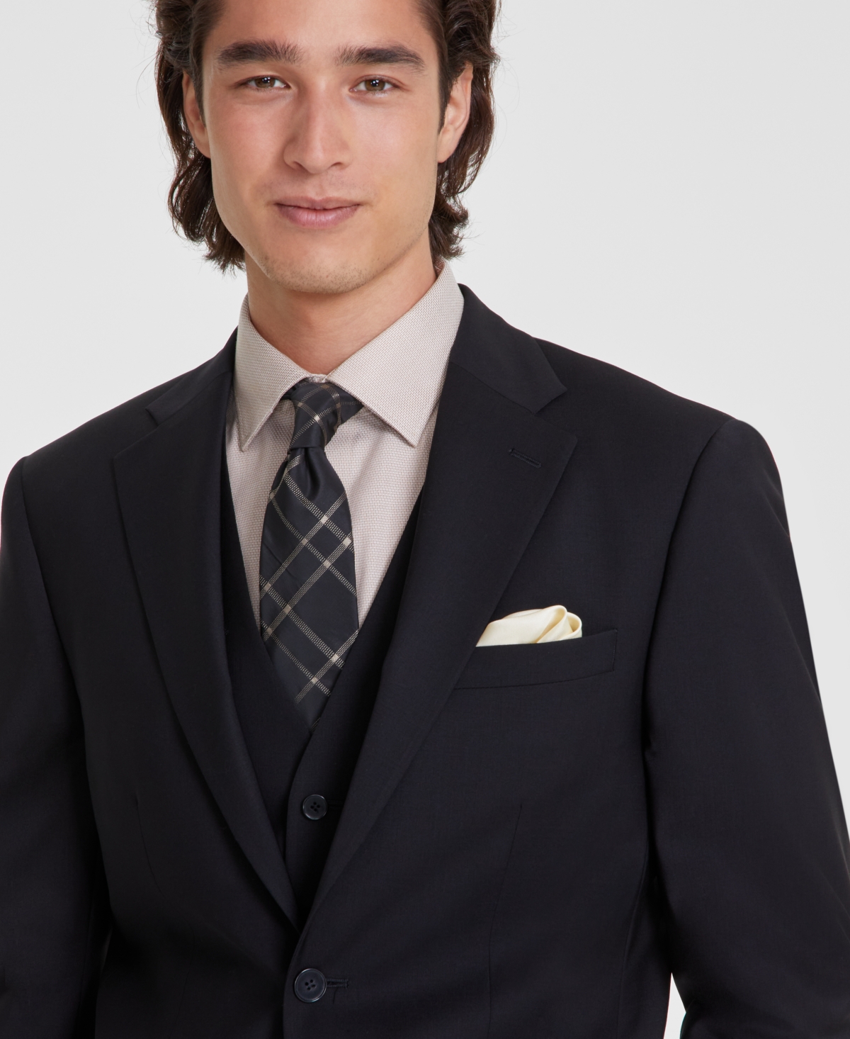Shop Calvin Klein Men's Slim-fit Wool-blend Stretch Suit Jackets In Black