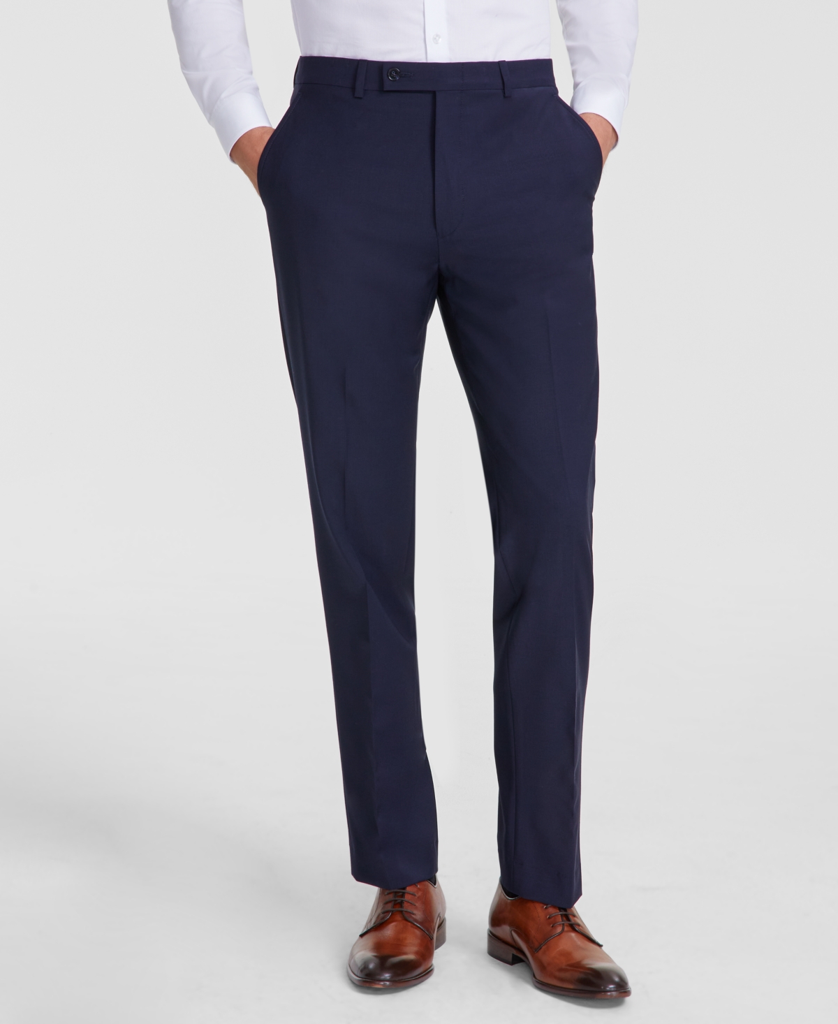 Calvin Klein Jace Mens Solid Wool Dress Pants In Navy