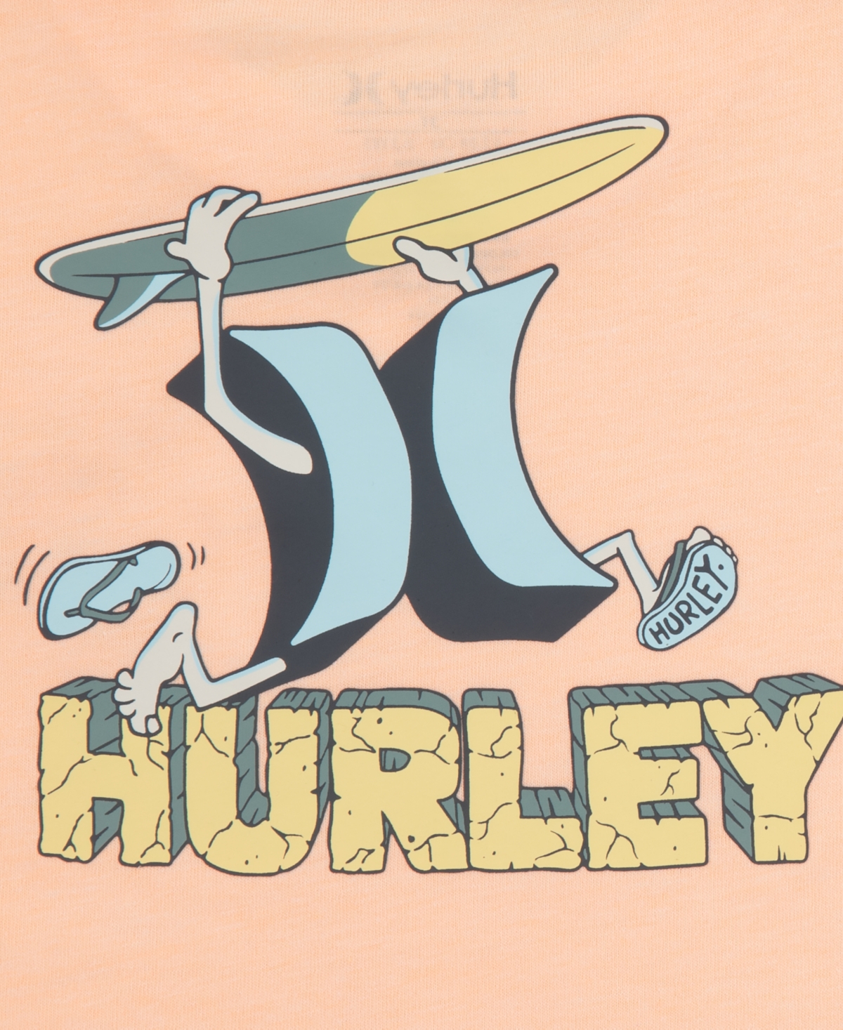 Shop Hurley Big Boys Surfs Up Mascot Tee In Faded Mango Heather