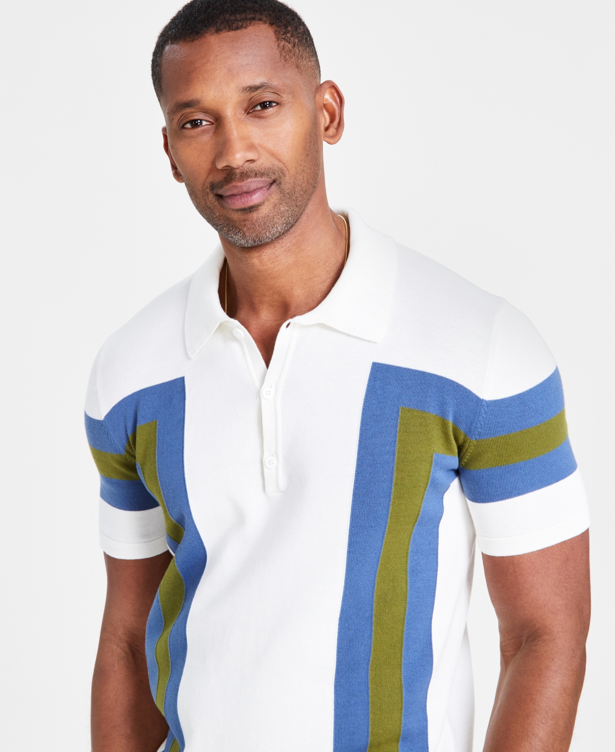Hugo by Hugo Boss Men's Short Sleeve Colorblocked Polo Sweater