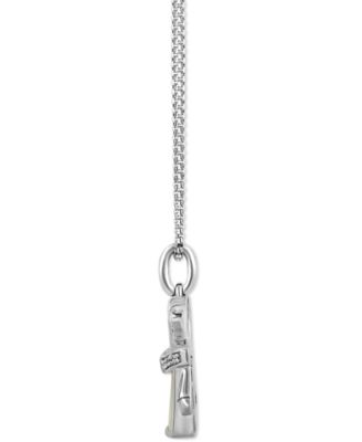 Star Wars Mother of Pearl & Diamond (1-1/10 ct. t.w.) Grogu 18" Pendant Necklace in Sterling Silver