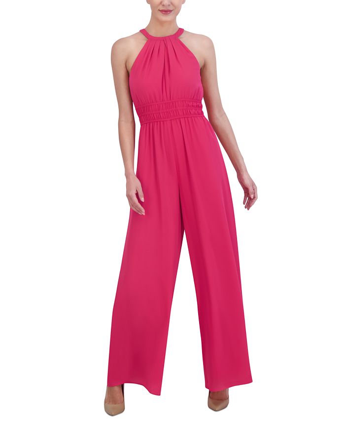 Vince Camuto Petite Halter Wide-Leg Jumpsuit - Macy's