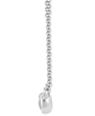 Disney Diamond Mickey Mouse Pendant Necklace (1/8 ct. t.w.) in Sterling Silver, 16" + 2" extender