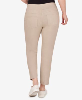 Petite Mid-Rise Pull-On Straight Solar Millennium Tech Ankle Pants