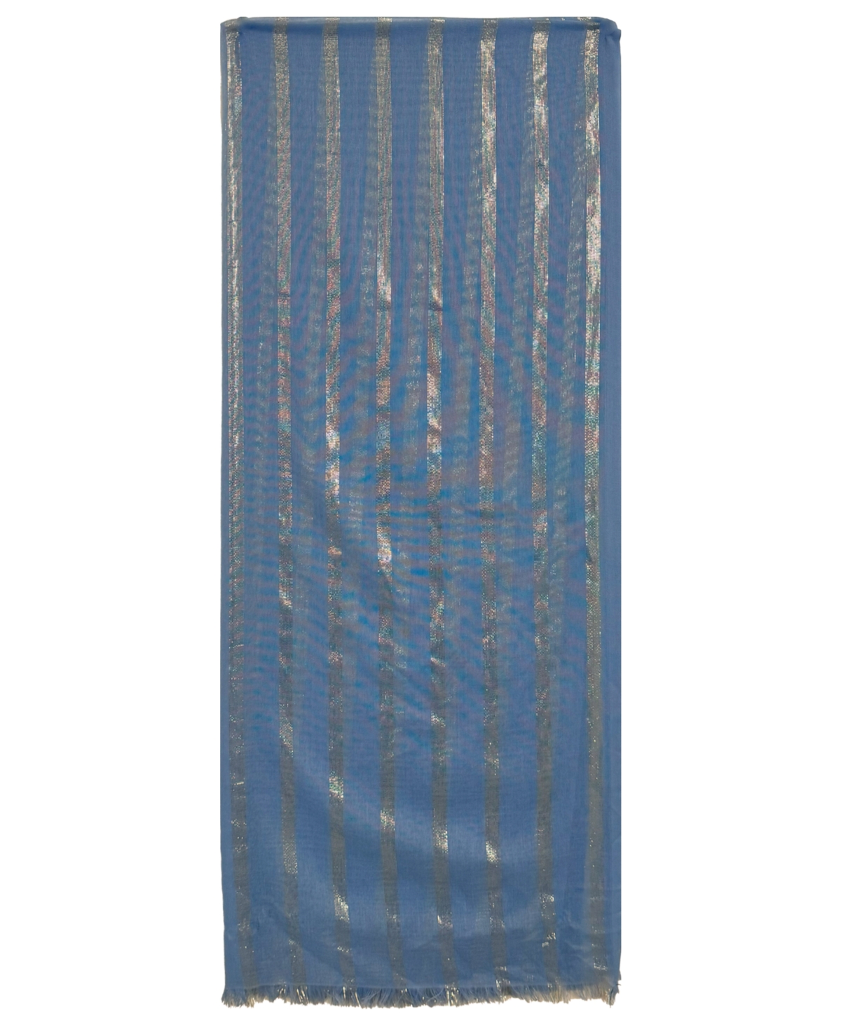 Metallic Stripe Oblong Scarf - Vista Blue