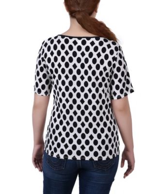 Women's Short Sleeve Top with Ring Details