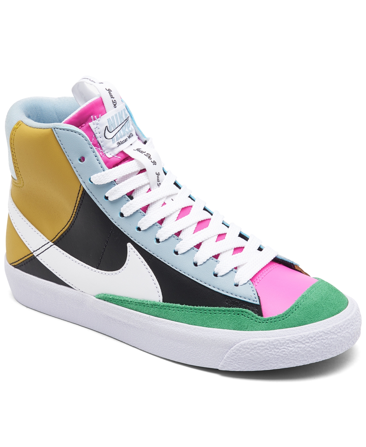 Shop Nike Big Girls Blazer Mid 77 Se Casual Sneakers From Finish Line In Black,bronzine,pink,white