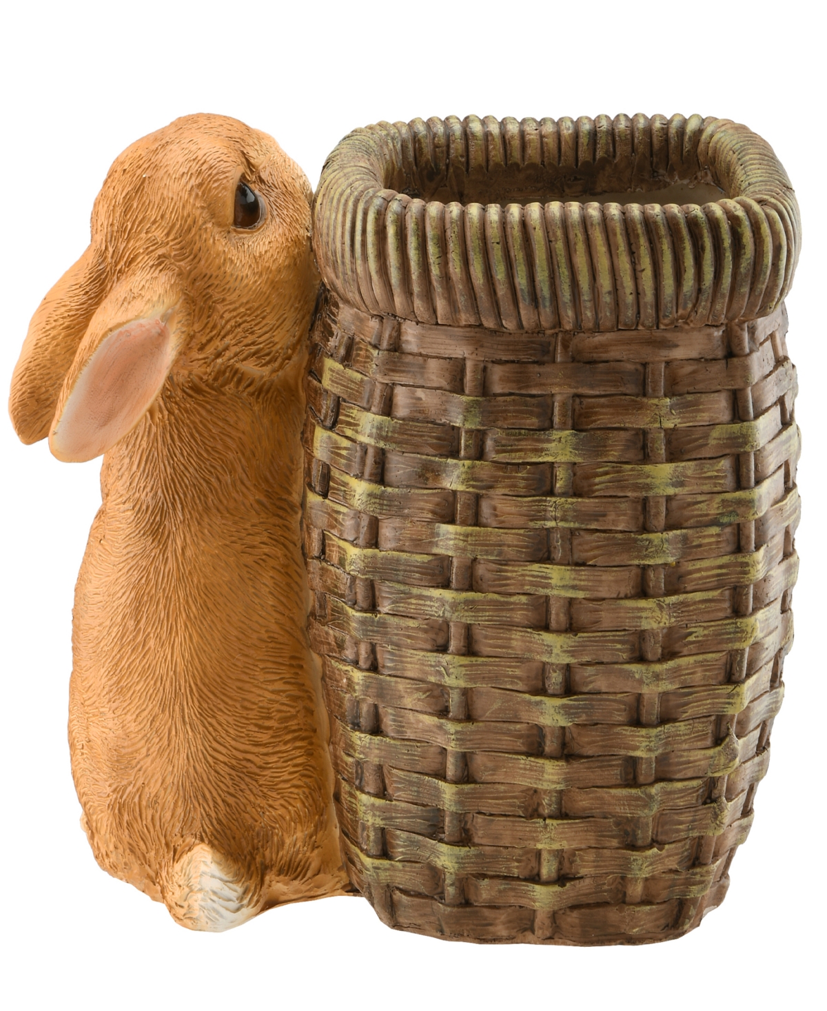 National Tree Company Rabbit and Basket Flower Pot