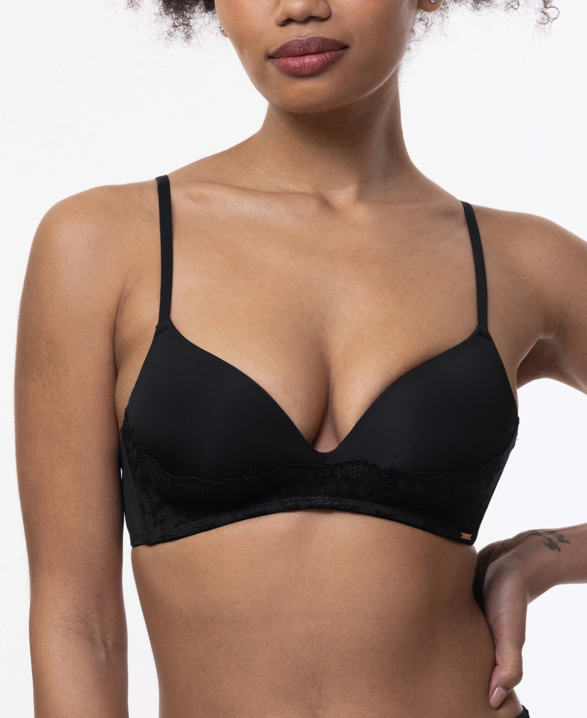 Dorina Women's Fili Light Padded Soft Silk 2 Pc. Demi Bra,  - Black