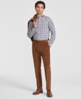 Tommy Hilfiger Men's Relaxed Modern-Fit Pleated Corduroy Suit Separate Pants - Dark Camel
