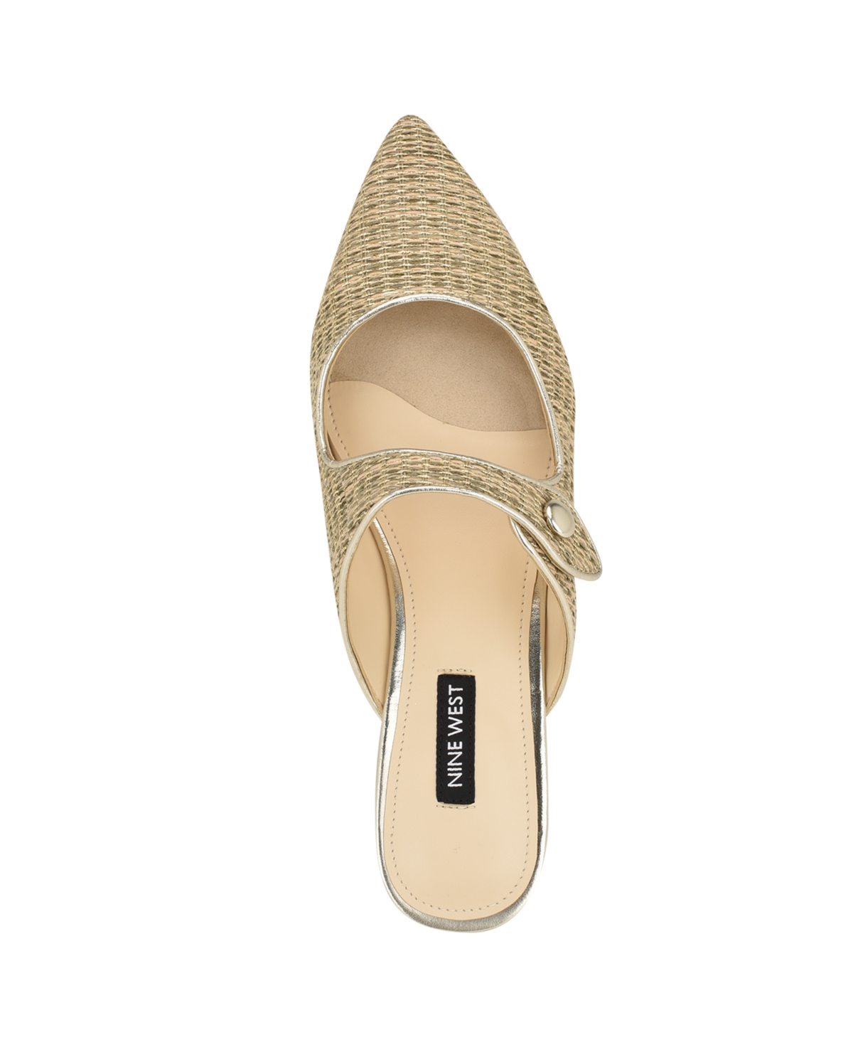 Nine West Women's Barbra Pointy Toe Slip-On Flat Mules - Light Natural Multi - Textile