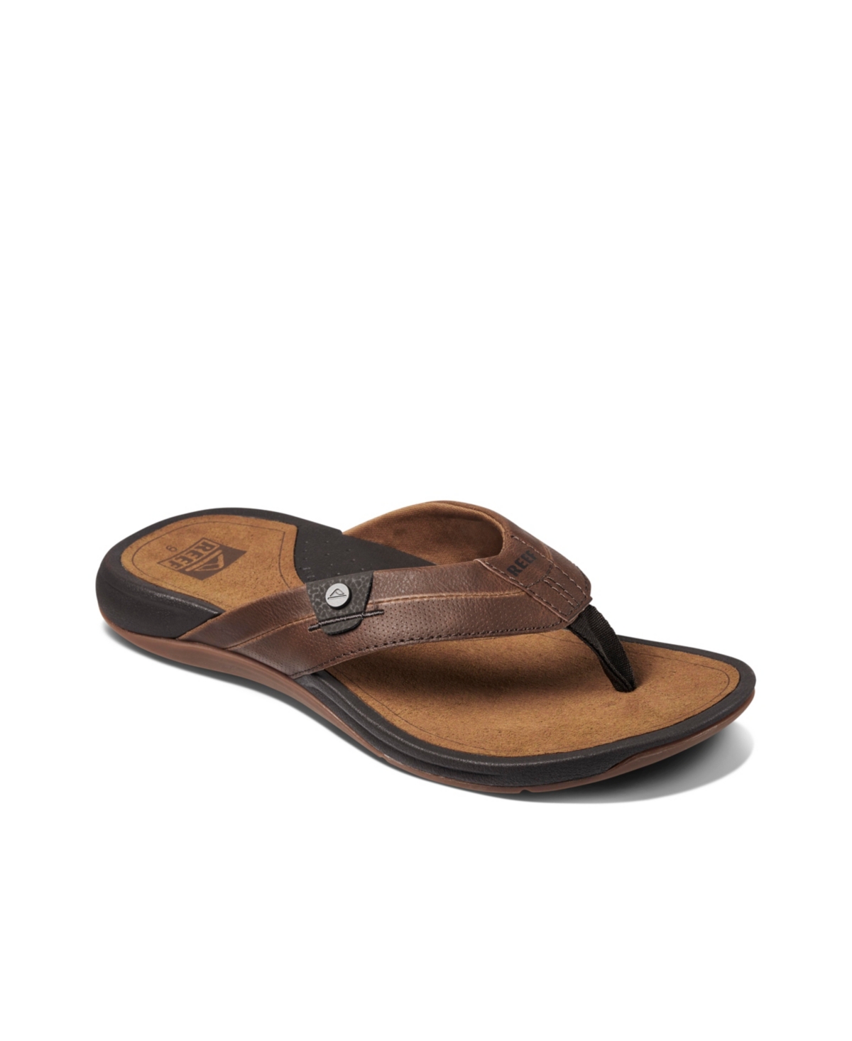 Shop Reef Men's San Onofre Slip-on Sandals In Dark Brown,tan