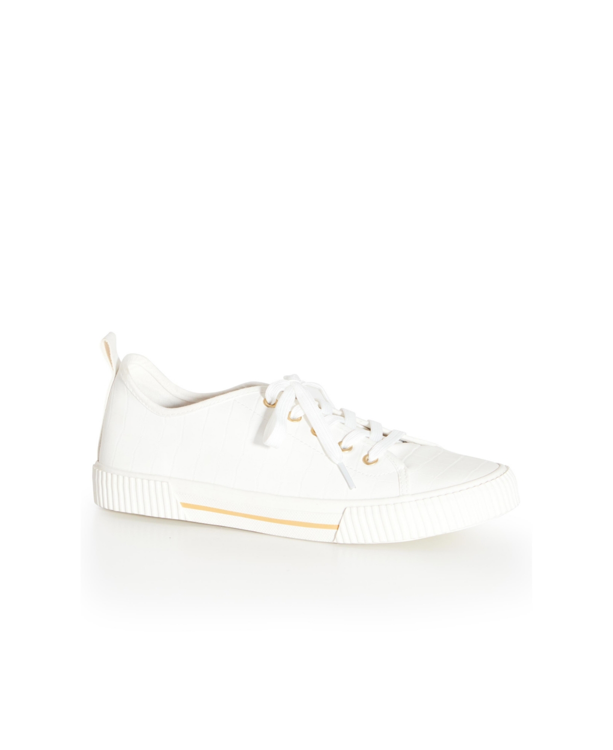 Women's Wide Fit Croc Trainer Sneakers - White