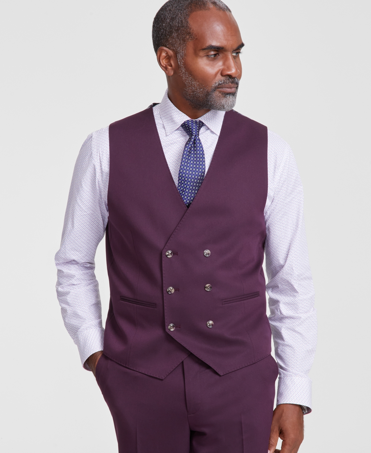 Burgundy double breasted vest hotsell