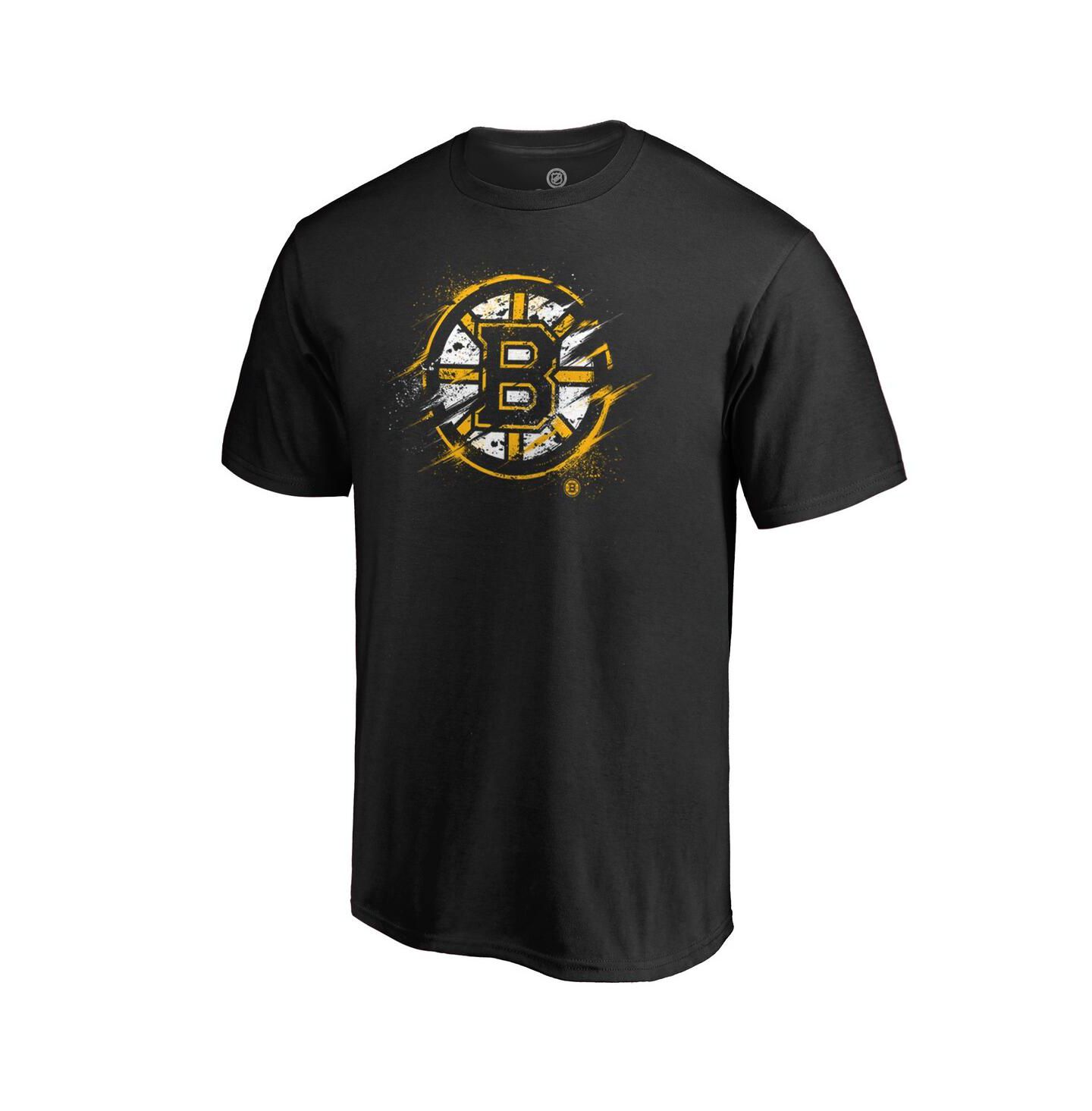 Мужская футболка Fanatics Black Boston Bruins Splatter Logo — фото 1