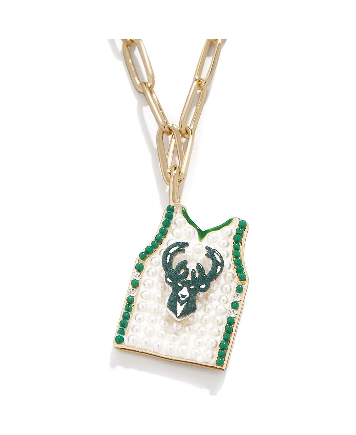 Shop Baublebar Women's  Milwaukee Bucks Team Jersey Necklace In Gold-tone