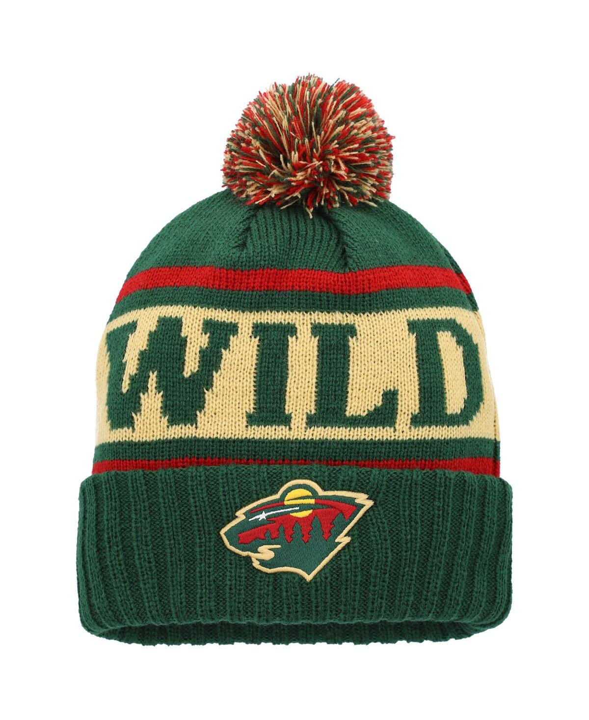 Shop American Needle Men's  Green, Gold Minnesota Wild Pillow Line Cuffed Knit Hat With Pom In Green,gold
