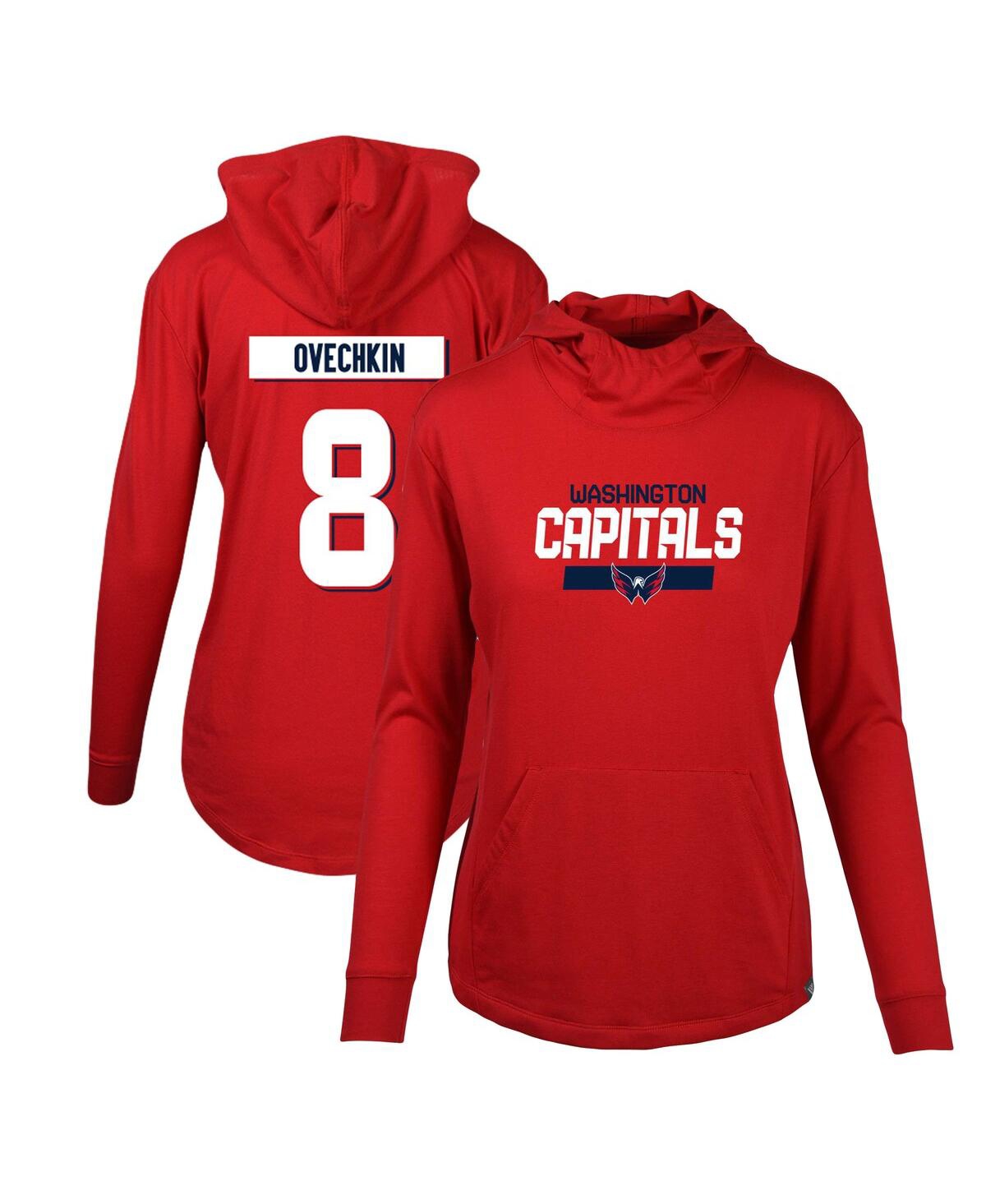 Women's LevelWear Alexander Ovechkin Red Washington Capitals Vivid Player Name and Number Pullover Hoodie - Red