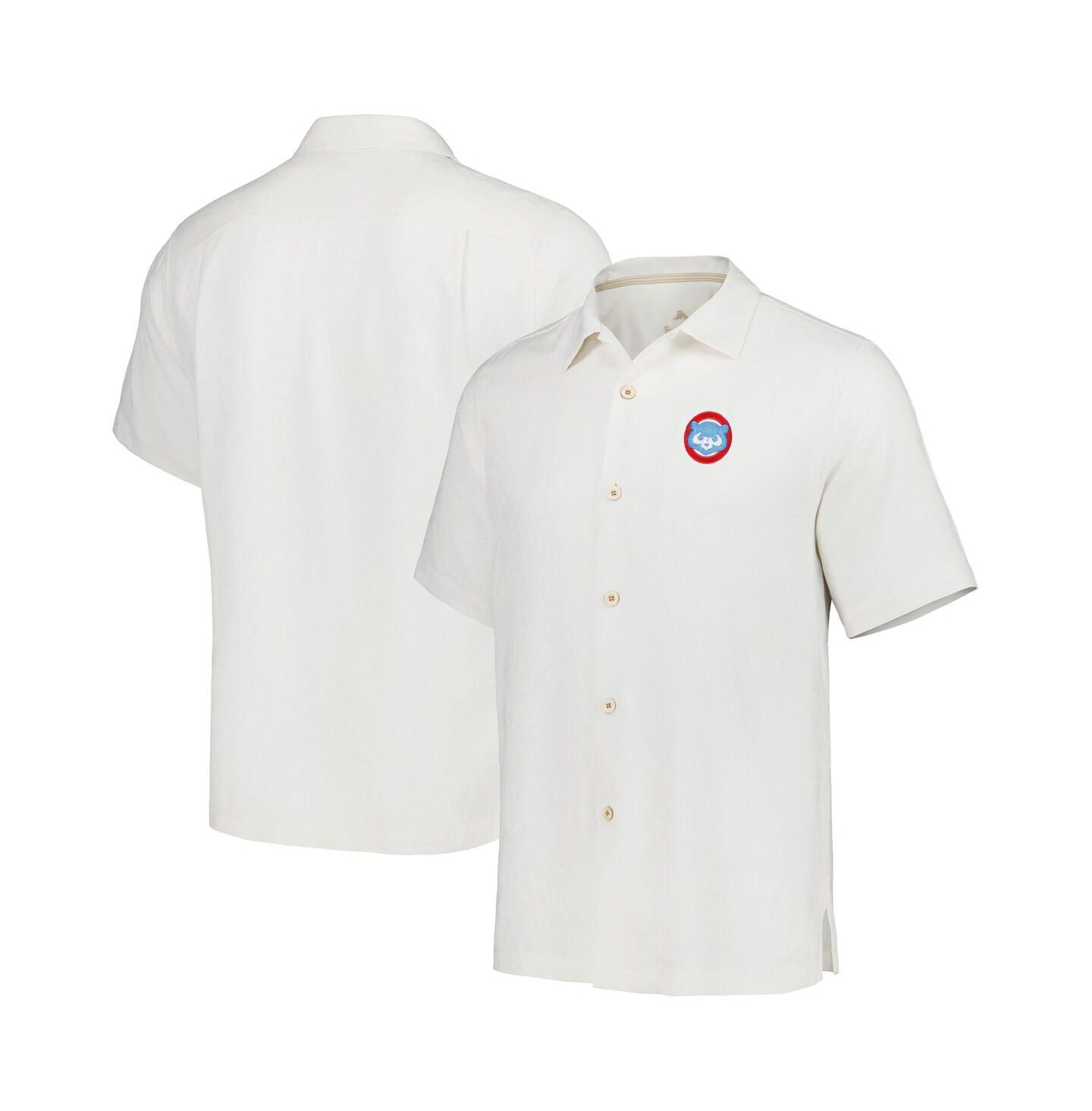 Мужская рубашка Tommy Bahama White Chicago Cubs Sport Tropic Isles Camp Button-Up — фото 1