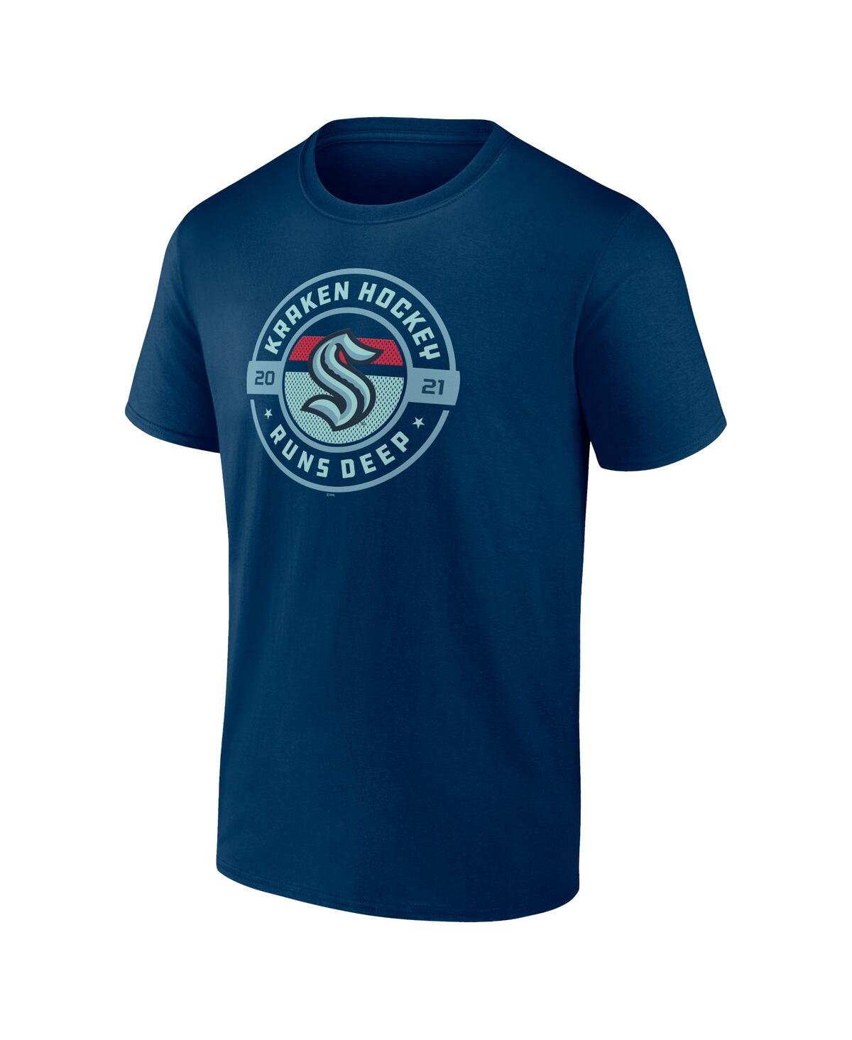 Shop Fanatics Men's  Deep Sea Blue Seattle Kraken Local T-shirt