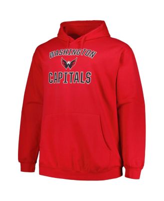 Men's Red Washington Capitals Big and Tall Arch Over Logo Pullover Hoodie